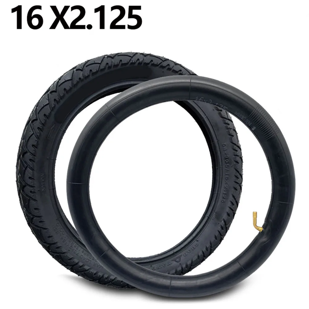 16 инча 16x2,125 Вътрешна тръба/външна гума за электровелосипеда, надуваема гума, устойчива на пробиване гума гума за электровелосипеда, резервни части Изображение 0