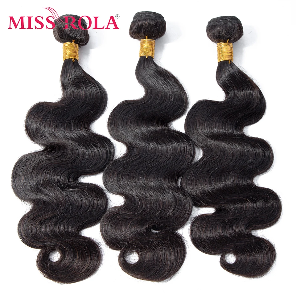 Miss Rola Hair Бразилски косата тъкане на греди от 100% човешка коса обемна вълна 8-26 инча Естествен цвят 1/2/3/4 снопчета коса Remy Изображение 0
