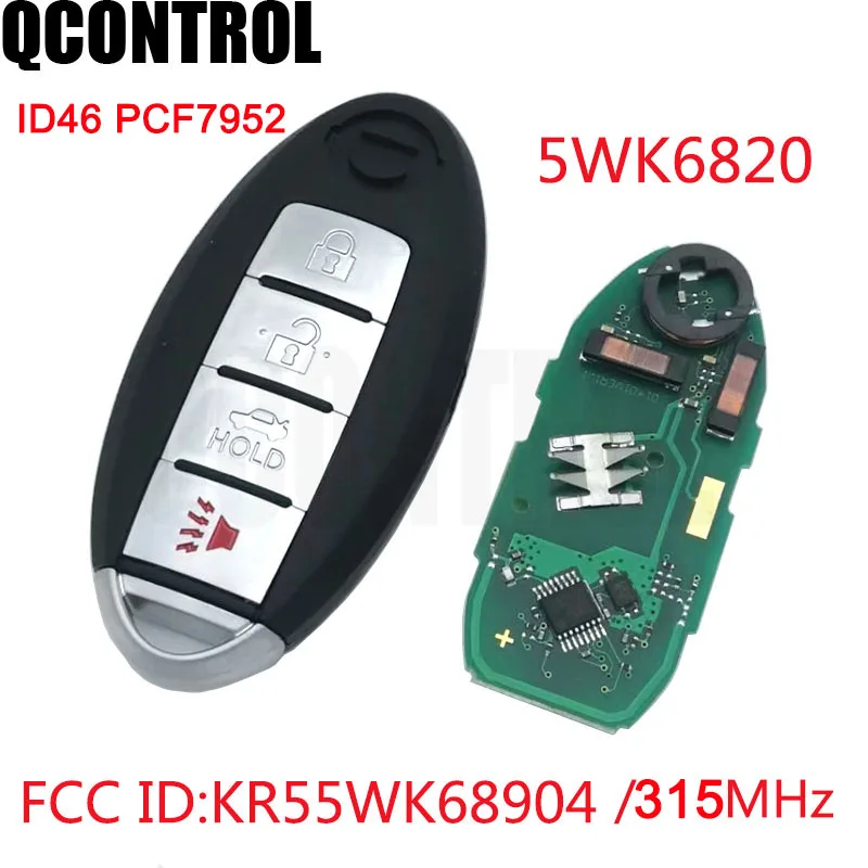 QCONTROL 315 Mhz 3 1/4 Бутони с чип ID46 Autoplay Умно Дистанционно Ключодържател за Nissan Teana 2009,2010.2011,2012 Изображение 0