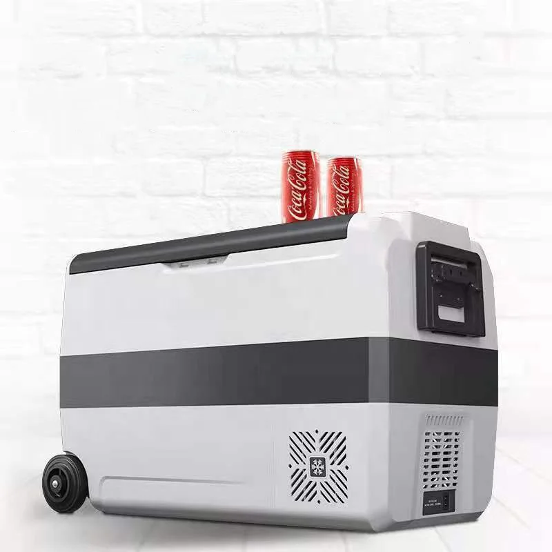 Домакински автомобилен хладилник с фризер Охлаждащ кутия за съхранение на продукти Хладилен компресор Външна преносима количка с фризер Изображение 0