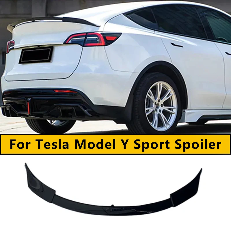 За Tesla, Модел Y 2020 21 22 23 Задната част на Капака на Багажника Устна на Багажника Спойлер От Въглеродни Влакна Крила Черен Въглерод ABS Утиный Опашката Аксесоари За Подреждане Изображение 0