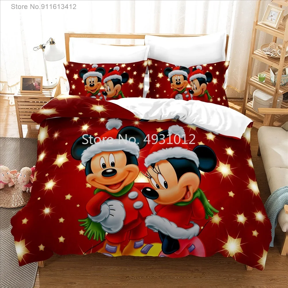 Коледни Подаръци Комплекти Спално Бельо Disney с Мики и Мини Маус, Принцеса, 3D Принт, Чаршаф, Мультяшное Одеяло за вашия интериор, Спални, Спално Бельо Изображение 0