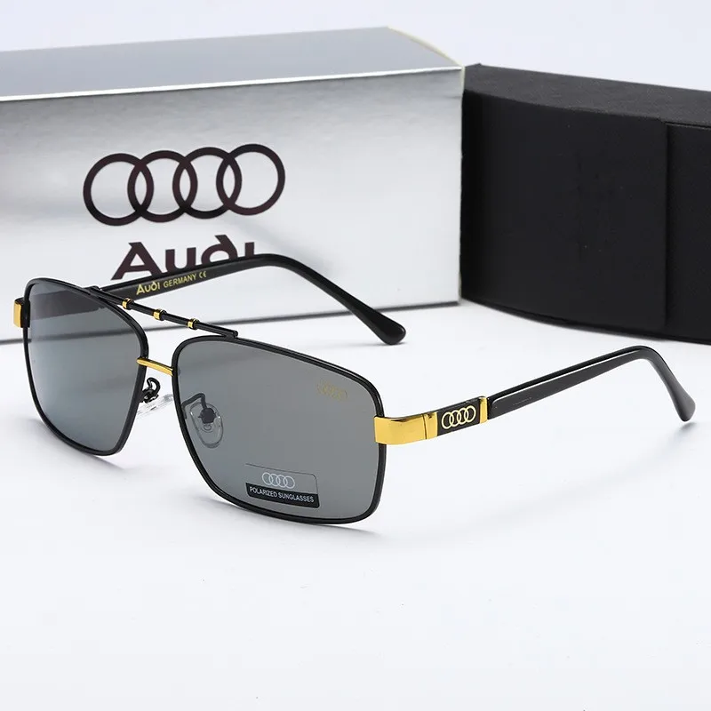 Нова Марка Audi Квадратни Поляризирани Слънчеви Очила Мъжки Огледални Очила За Шофиране на Кола, Защита От Слънцето UV400 Риболовни Нюанси Gafas De Sol Para Изображение 0