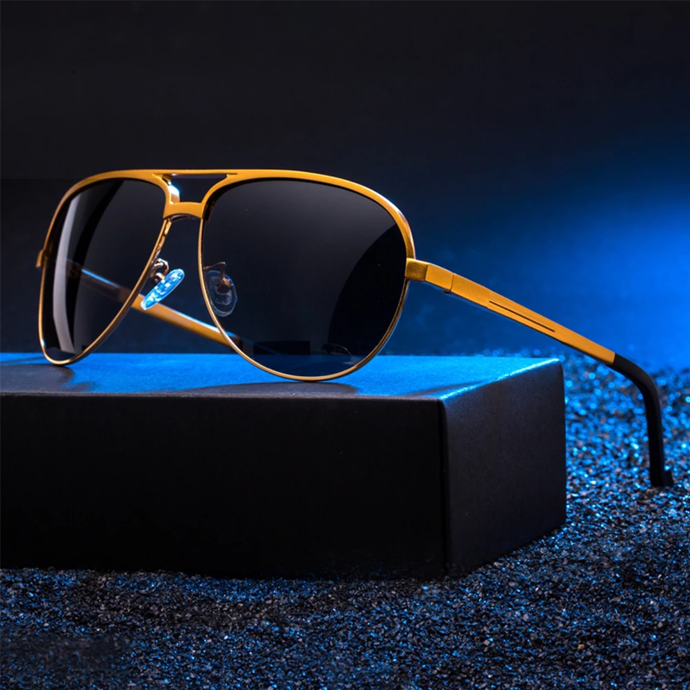Слънчеви очила за мъже TOMYE 8548 в класическата алюминиево-магниевой ръбове, поляризирани ежедневни слънчеви очила за спорт на открито, пилотни очила Изображение 0