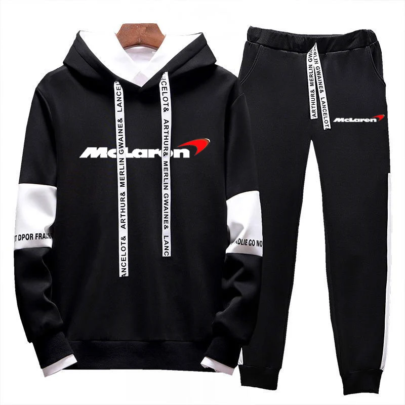 Спортен костюм с принтом логото на McLaren, мъжки hoody с дълъг ръкав + спортни панталони, комплект, пуловер, поло, блузи, панталони за джогинг, ежедневни облекла Изображение 0