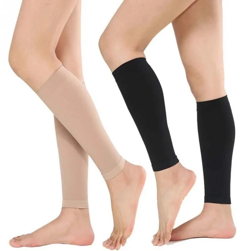 1 чифт медицински чорапи от разширени вени Ластични чорапи за подпомагане на пищяла на краката Чорапи за облекчаване на умора Топло за краката Компрессионный чорап с ръкав до хайвер Изображение 1