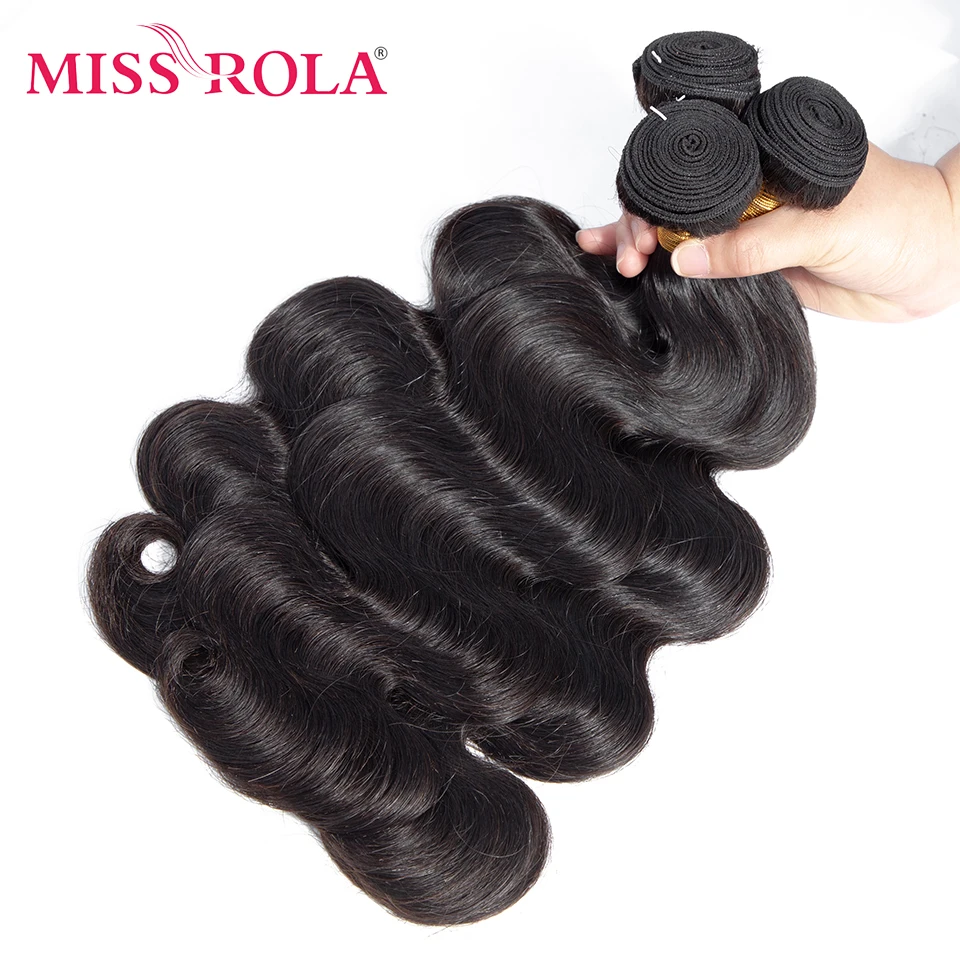 Miss Rola Hair Бразилски косата тъкане на греди от 100% човешка коса обемна вълна 8-26 инча Естествен цвят 1/2/3/4 снопчета коса Remy Изображение 1