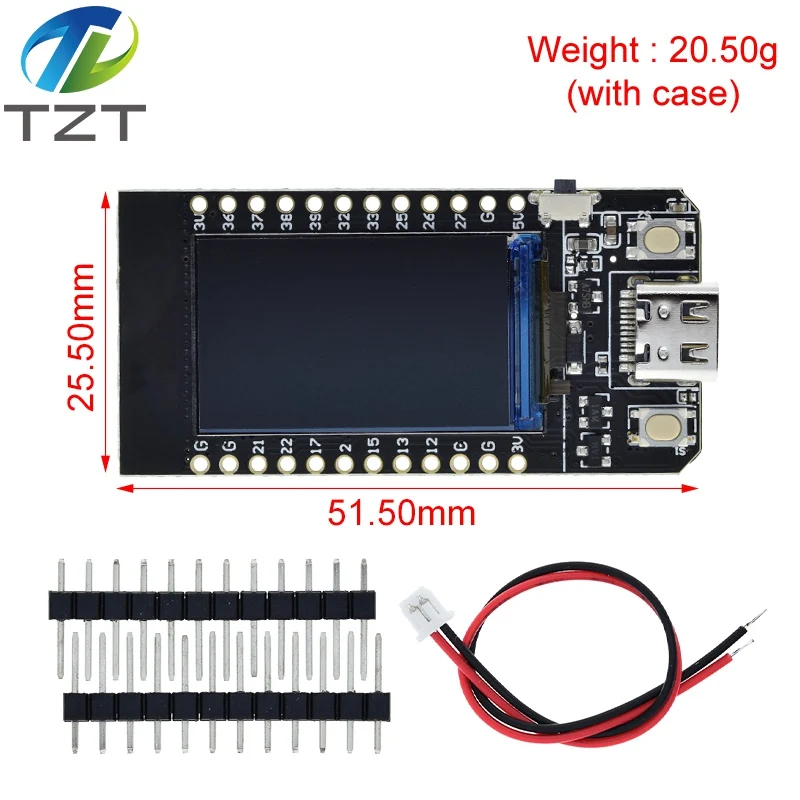 T-дисплей ESP32, който е съвместим с Wi-Fi и Bluetooth, такса за разработка на модул, 1,14-инчов LCD такса управление на CH9102 за Arduino Изображение 1