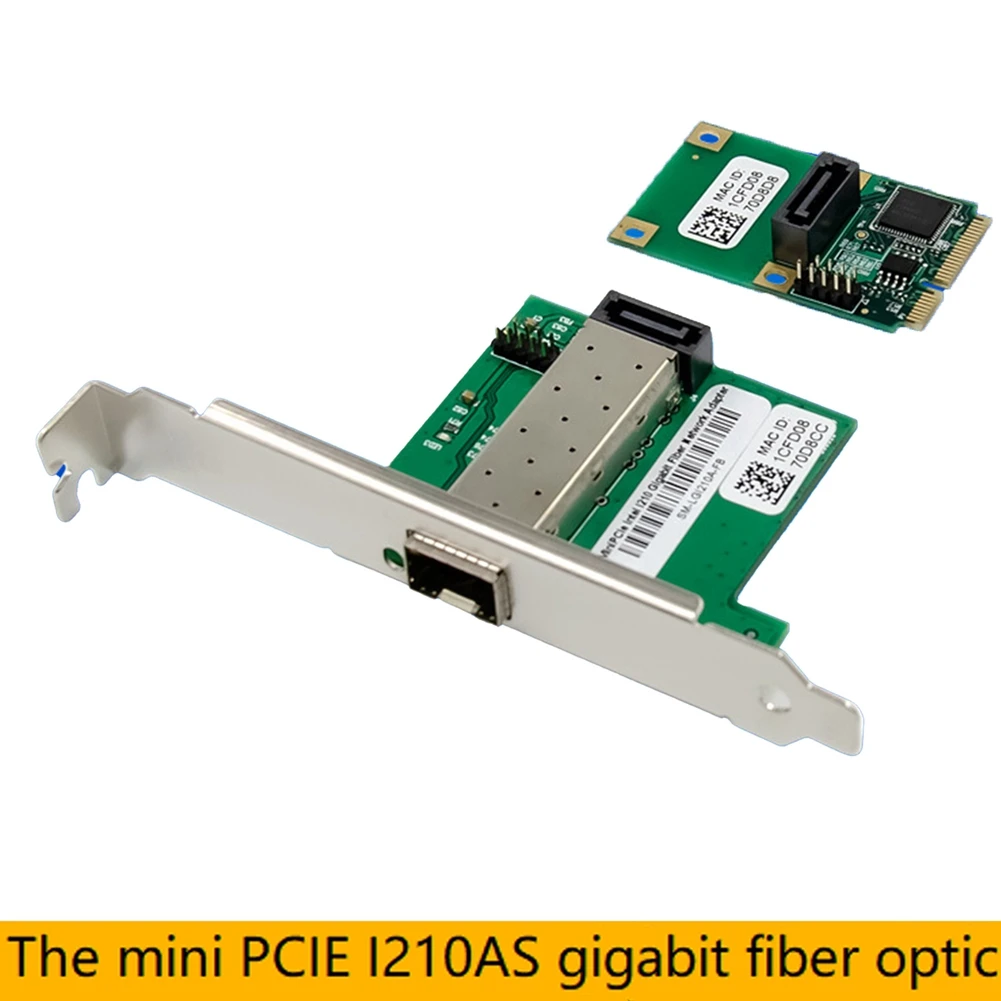 WGI210AS mini PCIe мрежова карта гигабита един port SFP сървър мрежова карта I210-Ф1 промишлена мрежова карта клас  Изображение 1