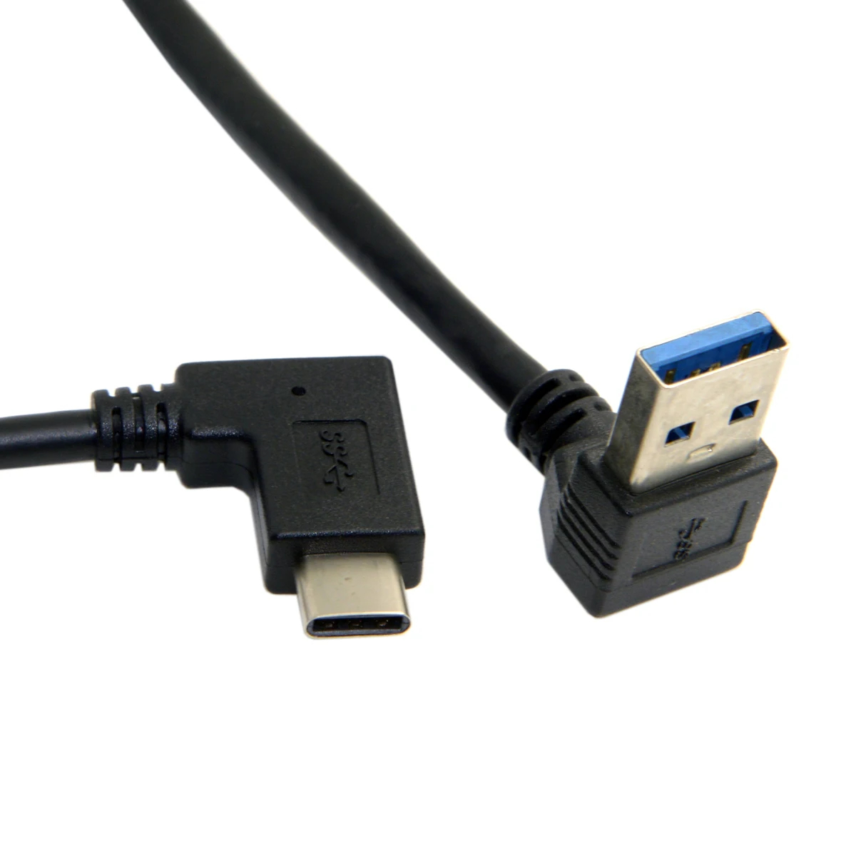 Xiwai 30 см, Заден USB 3.1 Type C USB-C с Наклон Надолу под ъгъл от 90 Градуса Мъжки Кабел за предаване на данни за Лаптоп, Таблет и Телефон Изображение 1