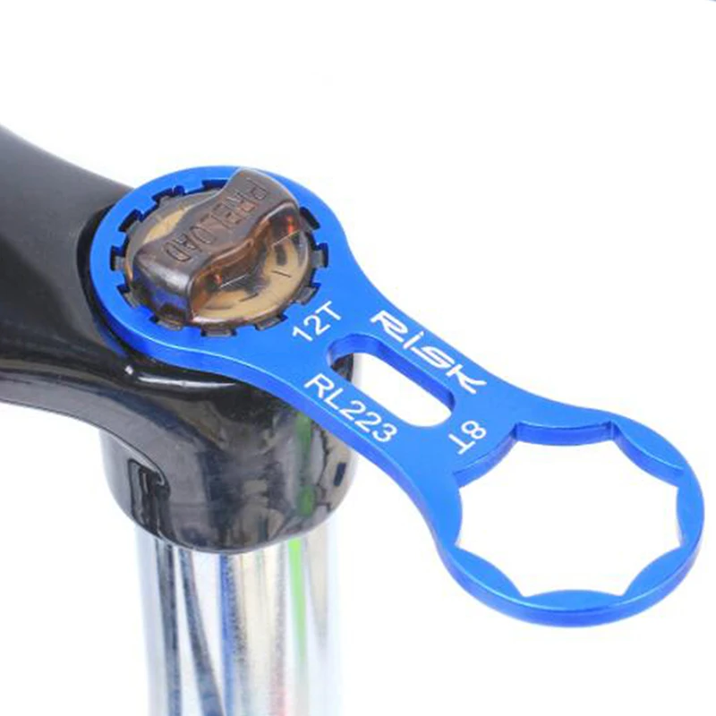 Велосипеден гаечен ключ е Инструмент за демонтаж на инструмента за поправка на предната част на разклона на планинския велосипед Черен пластмасов двустранен гаечен ключ резервни Части за ремонт на предната вилици Изображение 1