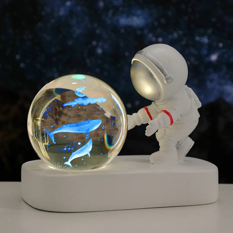 Кристална топка, лека нощ, Кристална астронавт, планетата, Глобус, топка на Слънчевата система с 3D лазерно гравиран, USB led лампа, подарък за рожден ден Изображение 1