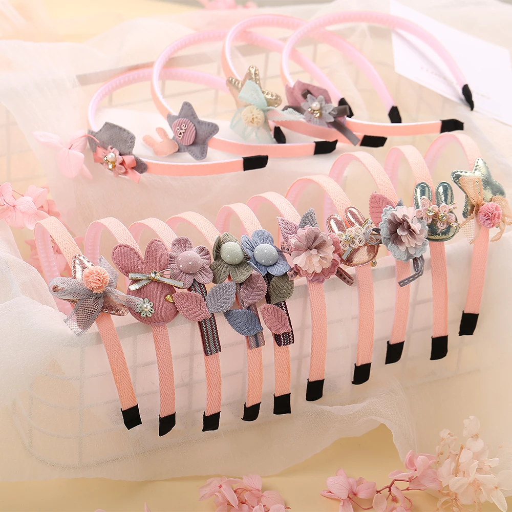 1БР Бебешки сладки цветни ленти за коса с анимационни носа-пеперуда за момичета, сладки превръзки с уши-лъкове, детски аксесоари за коса на едро Изображение 2