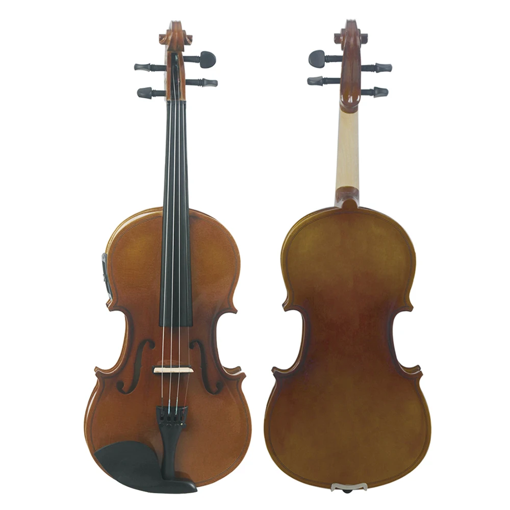 Astonvilla AV-E03 4/4, электроакустический еквалайзер за цигулка, корпус от клен, акустична цигулка с калъф, струни за лък, едно ударение, плат за тунер Изображение 2