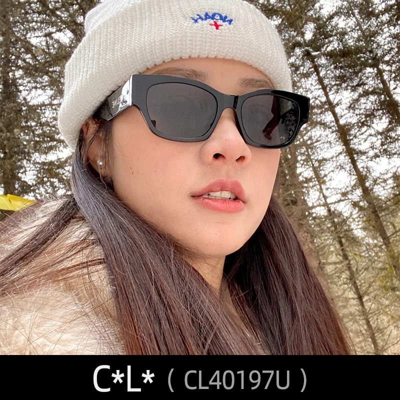 Celinx CL40197U Слънчеви Очила За Жени, Мъже Черни Очила Cat eye MGlasses Шпионски Модни Извънгабаритни Луксозни Дизайнерски Маркови Jennie Изображение 2