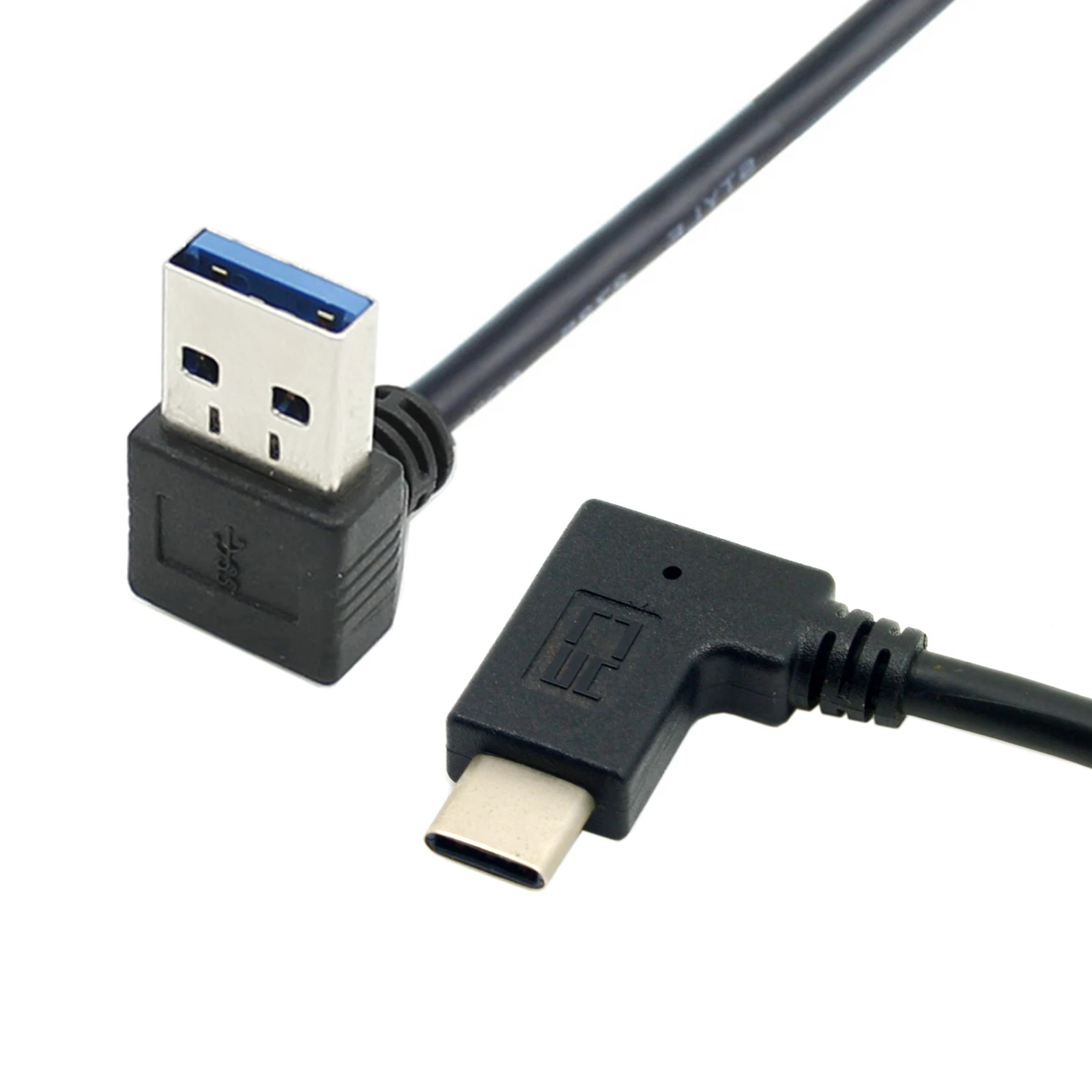 Xiwai 30 см, Заден USB 3.1 Type C USB-C с Наклон Надолу под ъгъл от 90 Градуса Мъжки Кабел за предаване на данни за Лаптоп, Таблет и Телефон Изображение 2