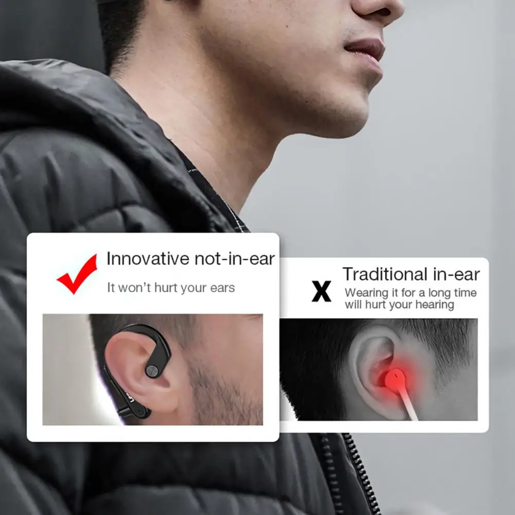 Практичен ефект на съраунд звук, динамичен Bluetooth-совместимость5.0 стерео Спортни слушалки с костна проводимост, аксесоари за телефони Изображение 2