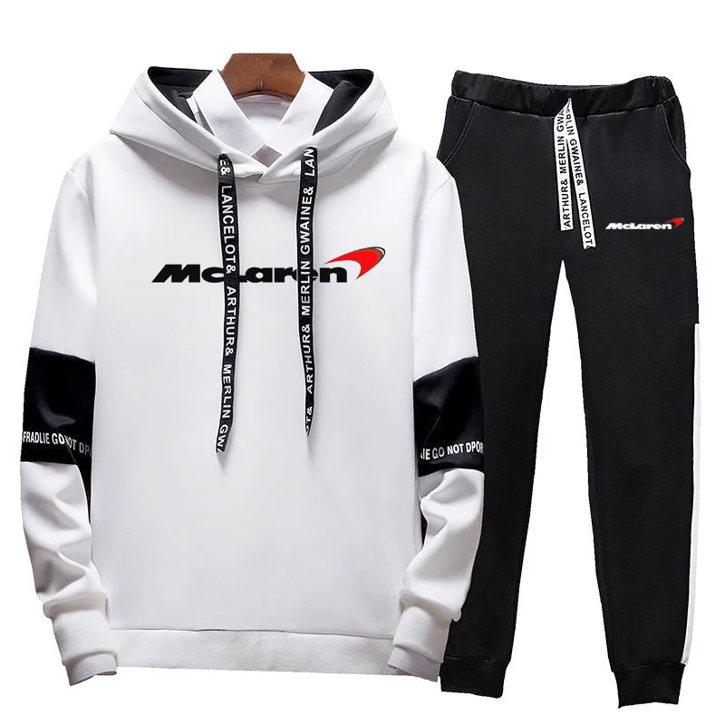 Спортен костюм с принтом логото на McLaren, мъжки hoody с дълъг ръкав + спортни панталони, комплект, пуловер, поло, блузи, панталони за джогинг, ежедневни облекла Изображение 2