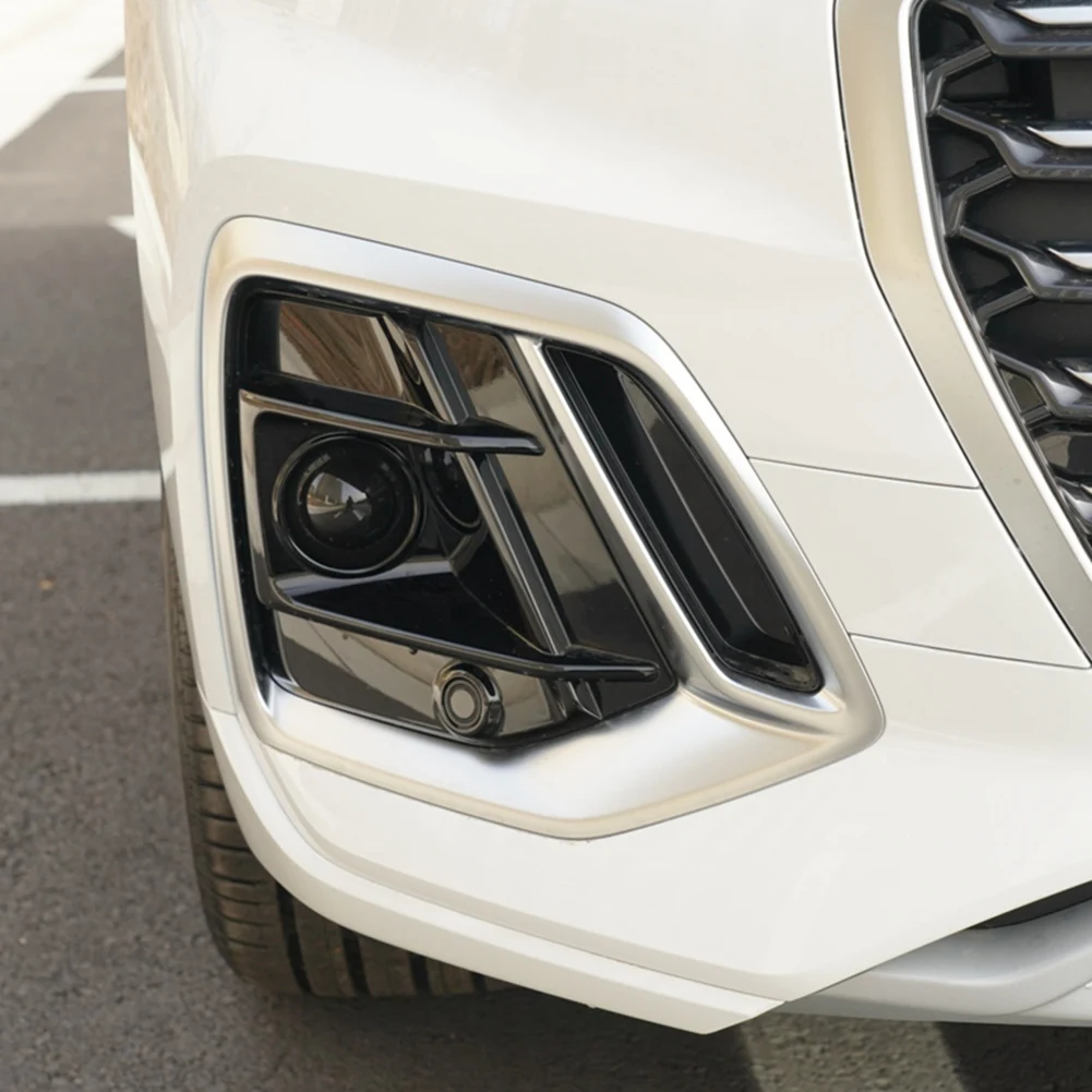 1 чифт автомобили сребрист + черен Преден броня противотуманная фаровете за Покриване на състезателна рамка решетка с отвор ACC за Audi Q5 2021 2022 Изображение 3