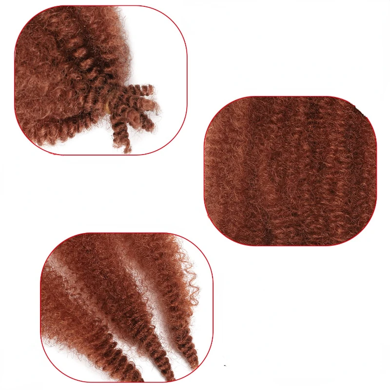 16-инчов златен обрат за плетене на косата, 8 опаковки, предварително разделени еластични афро привкус Изображение 3