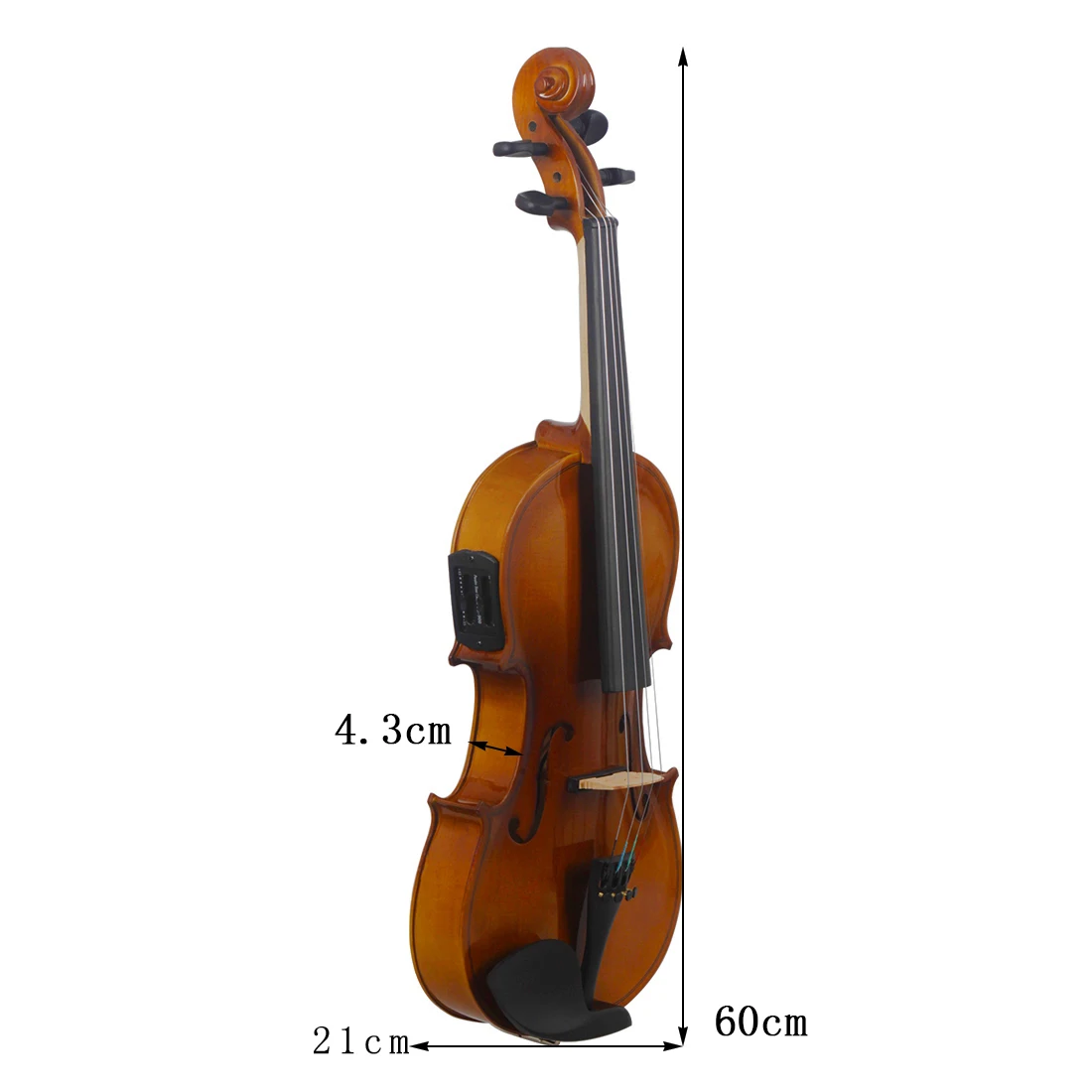 Astonvilla AV-E03 4/4, электроакустический еквалайзер за цигулка, корпус от клен, акустична цигулка с калъф, струни за лък, едно ударение, плат за тунер Изображение 3