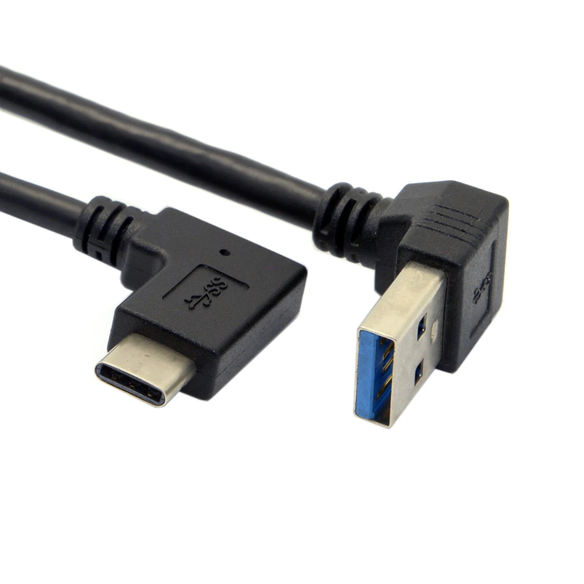 Xiwai 30 см, Заден USB 3.1 Type C USB-C с Наклон Надолу под ъгъл от 90 Градуса Мъжки Кабел за предаване на данни за Лаптоп, Таблет и Телефон Изображение 3