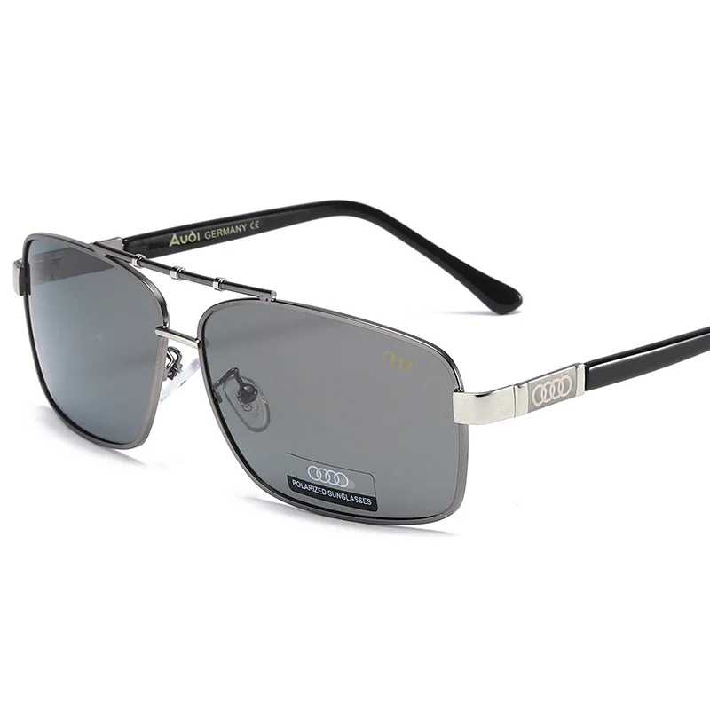 Нова Марка Audi Квадратни Поляризирани Слънчеви Очила Мъжки Огледални Очила За Шофиране на Кола, Защита От Слънцето UV400 Риболовни Нюанси Gafas De Sol Para Изображение 3
