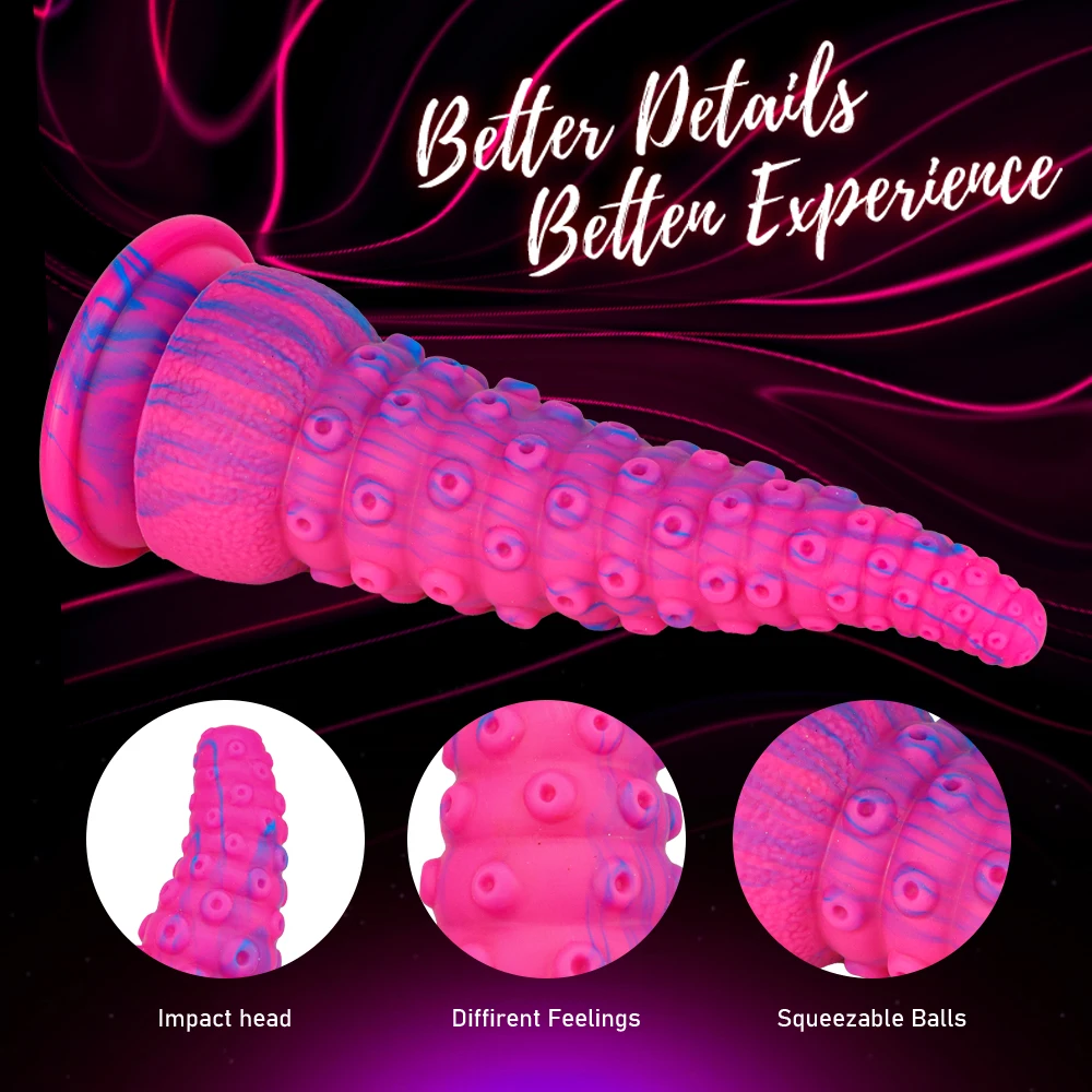 Силиконово щупальце октопод, огромен вибратор под формата на животински, Цветни вибратор-чудовище, Масаж на простатата, Анален анален накрайник, секс играчки за жени, играчки за възрастни Изображение 3