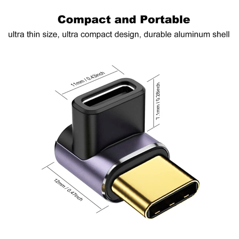 Дясното USB адаптер C 90 ° Магнитен удължител тип C нагоре и надолу на 40 Gbit/с 8к Директен доставка Изображение 5