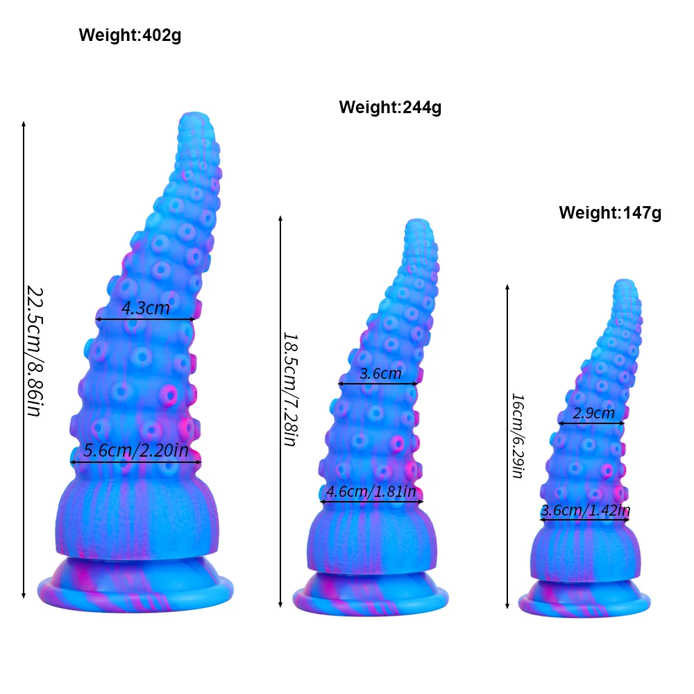 Силиконово щупальце октопод, огромен вибратор под формата на животински, Цветни вибратор-чудовище, Масаж на простатата, Анален анален накрайник, секс играчки за жени, играчки за възрастни Изображение 5